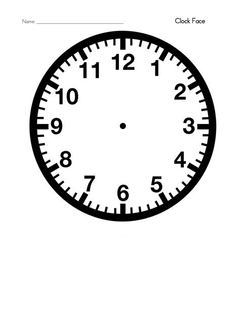 Printable Blank Clock